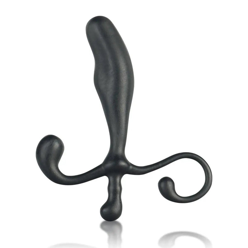 Load image into Gallery viewer, Front View Product Blue Line Male P-Spot Anal Massager Black 5 Inch - Simply Pleasure
