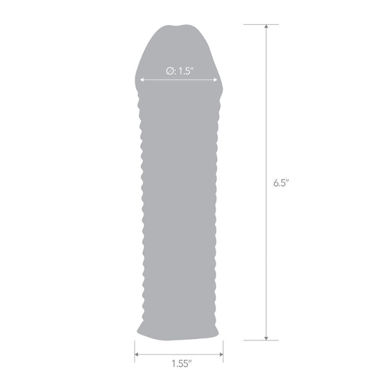 Blue Line Clear Textured Penis Enhancing Sleeve Extension 6.5 Inch - Simply Pleasure