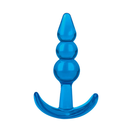 Blue Line Beginners Beaded Butt Plug Blue 3.75 Inch - Simply Pleasure