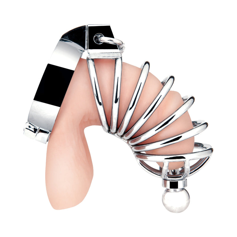 Load image into Gallery viewer, Blue Line Urethral Play Cock Cage Silver - Simply Pleasure
