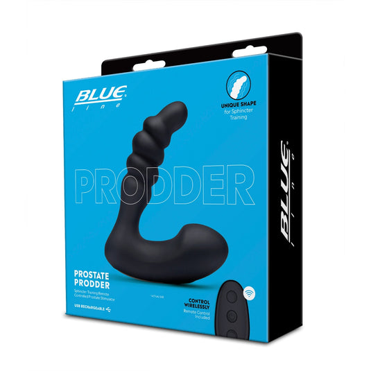 Blue Line Prodder Sphincter Training Remote Controlled Prostate Stimulator Black - Simply Pleasure