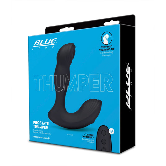 Blue Line Thumper Flicking Remote Controlled Prostate Stimulator Black - Simply Pleasure