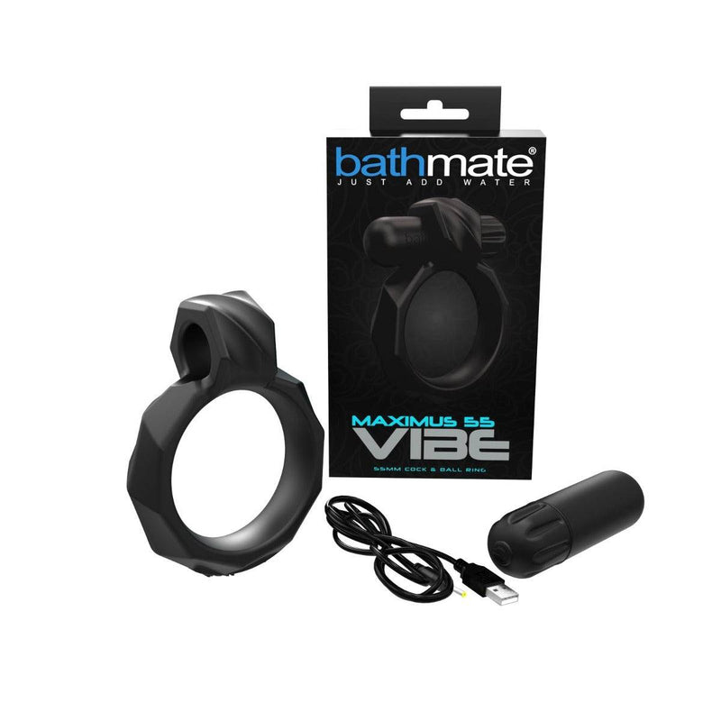 Load image into Gallery viewer, Bathmate Maximus Vibe 55 Vibrating Cock &amp; Ball Ring Black - Simply Pleasure
