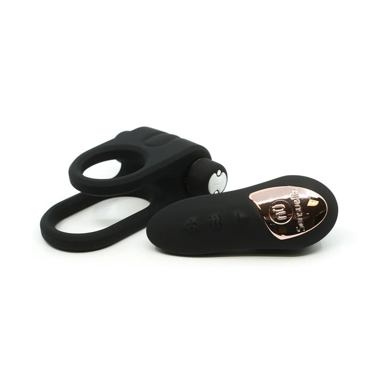 Load image into Gallery viewer, Nu Sensuelle XLR8 Remote Control Silicone Vibrating Cock Ring Black
