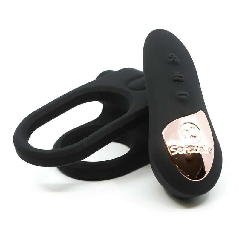 Load image into Gallery viewer, Nu Sensuelle XLR8 Remote Control Silicone Vibrating Cock Ring Black
