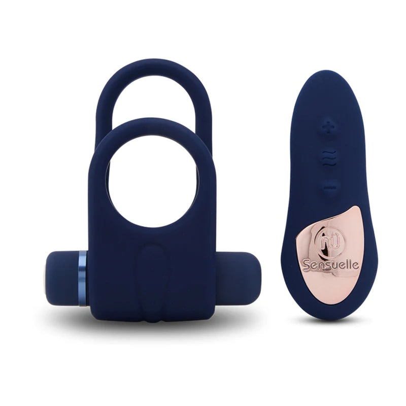 Load image into Gallery viewer, Nu Sensuelle XLR8 Remote Control Silicone Vibrating Cock Ring Navy Blue
