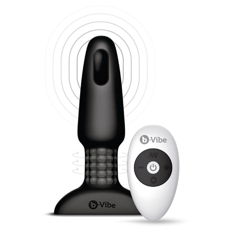 Load image into Gallery viewer, b-Vibe Rimming 2 Remote Control Vibrating Butt Plug Black
