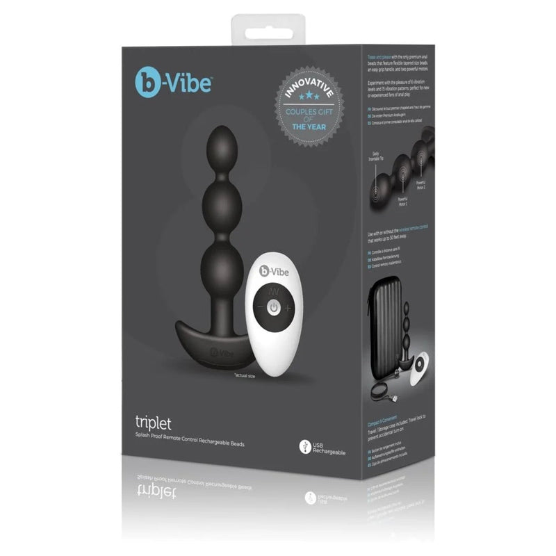 Load image into Gallery viewer, b-Vibe Triplet Remote Control Anal Beads Black
