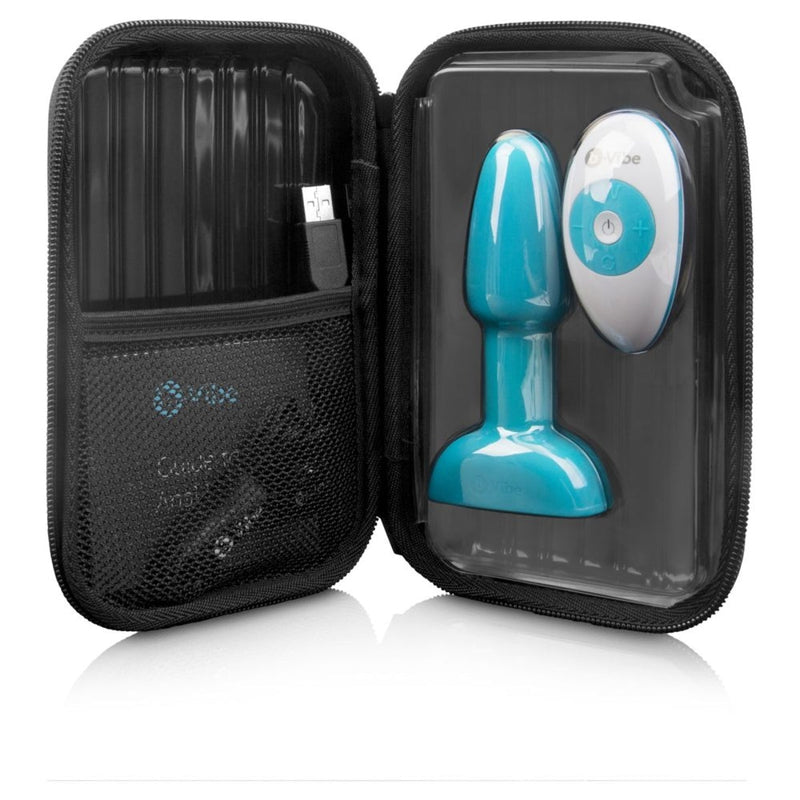 Load image into Gallery viewer, b-Vibe Rimming Petite Remote Control Vibrating Butt Plug Teal
