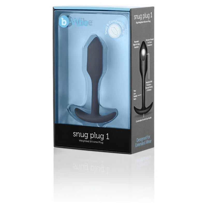 Load image into Gallery viewer, b-Vibe Snug Plug 1 Weighted Silicone Butt Plug Black
