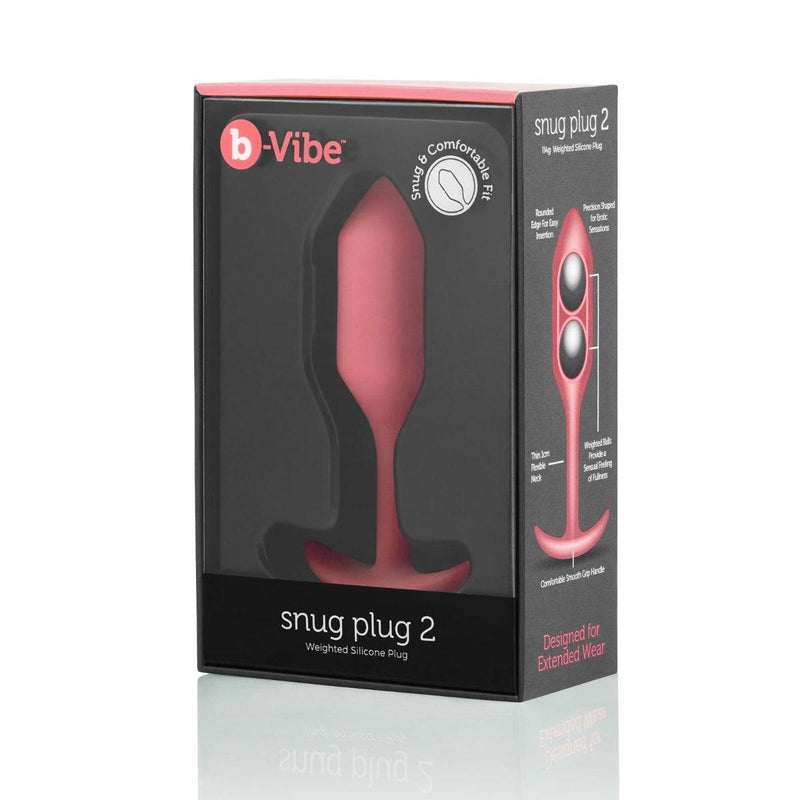 Load image into Gallery viewer, b-Vibe Snug Plug 2 Weighted Silicone Butt Plug Coral - Simply Pleasure
