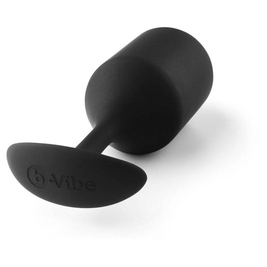 b-Vibe Snug Plug 4 Weighted Silicone Butt Plug Black  - Prowler UK - Gay Sex Toys