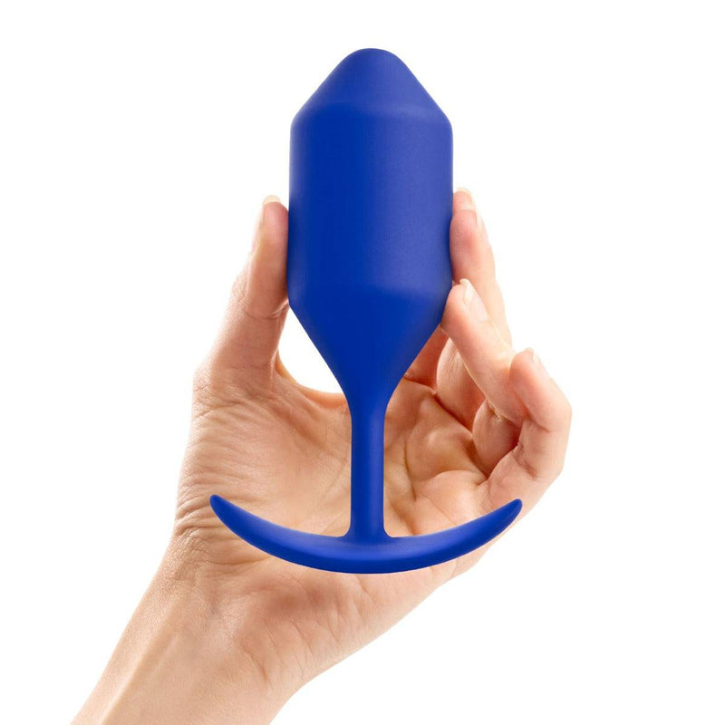Load image into Gallery viewer, b-Vibe Snug Plug 4 Weighted Silicone Butt Plug Navy Blue - Simply Pleasure

