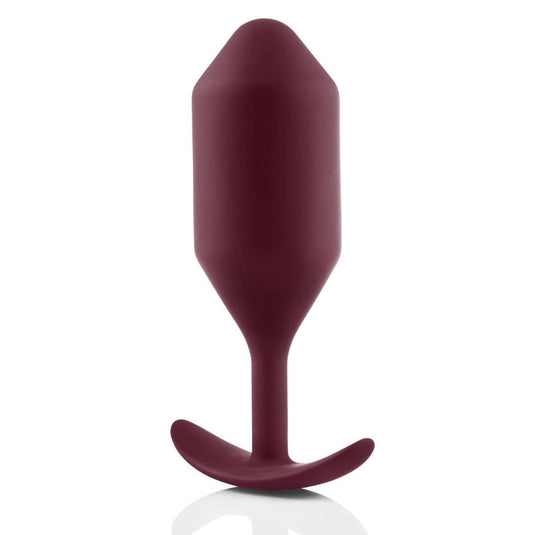 b-Vibe Snug Plug 5 Weighted Silicone Butt Plug Maroon  - Prowler UK - Gay Sex Toys