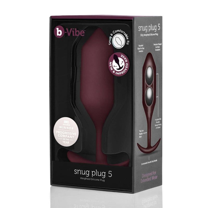 Load image into Gallery viewer, b-Vibe Snug Plug 5 Weighted Silicone Butt Plug Maroon  - Prowler UK - Gay Sex Toys
