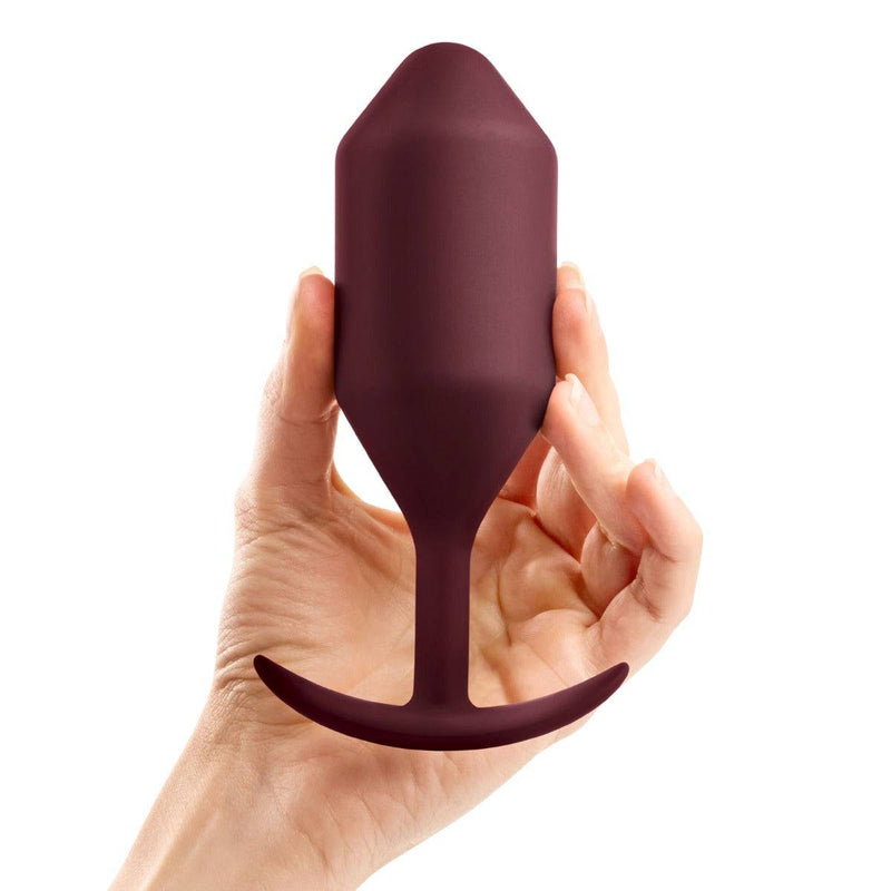Load image into Gallery viewer, b-Vibe Snug Plug 5 Weighted Silicone Butt Plug Maroon - Simply Pleasure
