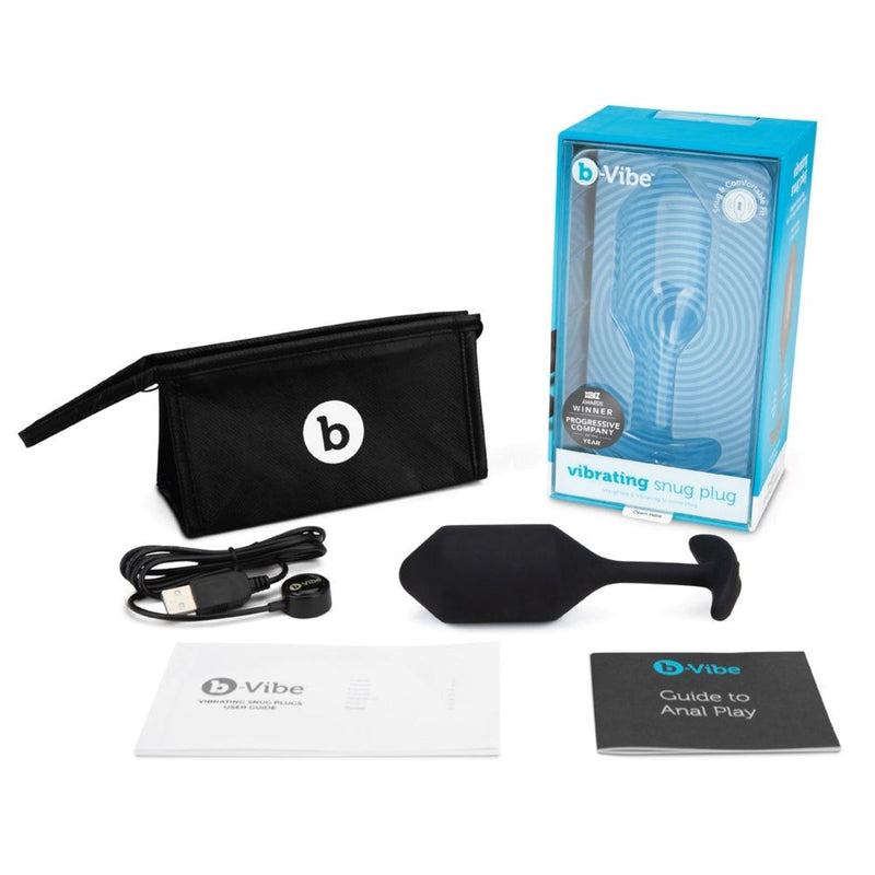 Load image into Gallery viewer, b-Vibe Snug Plug Weighted &amp; Vibrating Butt Plug Black XL
