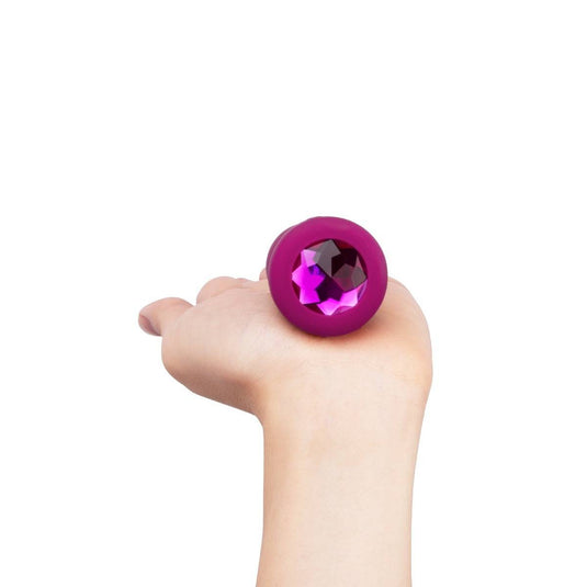 b-Vibe Vibrating Jewel Butt Plug Pink Ruby Fuchsia Small Medium  - Prowler UK - Gay Sex Toys