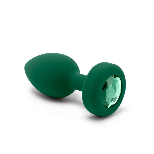 b-Vibe Vibrating Jewel Butt Plug Emerald Green Medium Large  - Prowler UK - Gay Sex Toys