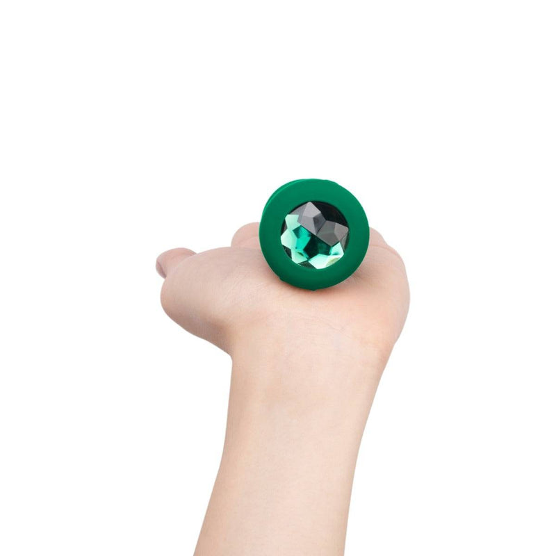 Load image into Gallery viewer, b-Vibe Vibrating Jewel Butt Plug Emerald Green Medium Large - Simply Pleasure
