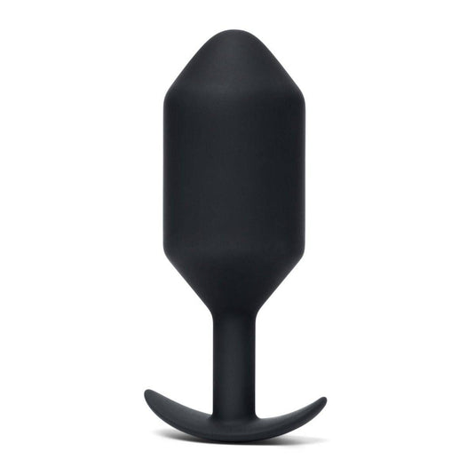 b-Vibe Snug Plug 7 Weighted Silicone Butt Plug Black - Simply Pleasure
