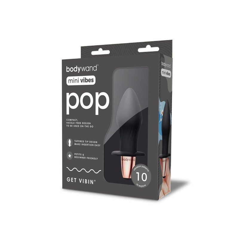 Load image into Gallery viewer, Bodywand Mini Vibes Pop Vibrating Butt Plug Black - Simply Pleasure
