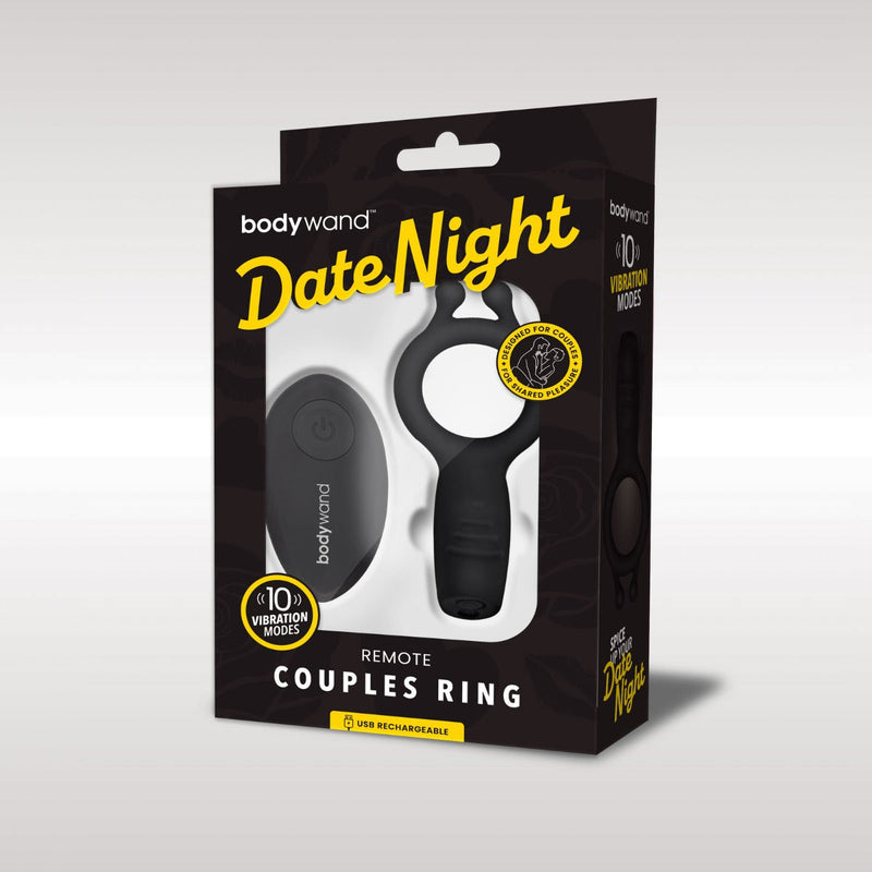 Load image into Gallery viewer, Bodywand Date Night Vibrating Couples Cock Ring With Remote Black - Simply Pleasure
