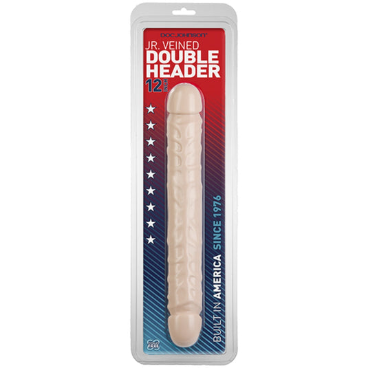 Doc Johnson Jr. Veined Double Ended Dildo Pink 12 Inch