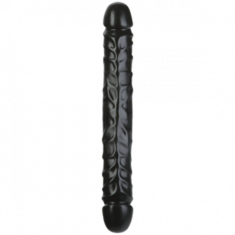 Load image into Gallery viewer, Doc Johnson Jr. Veined Double Ended Dildo Black 12 Inch
