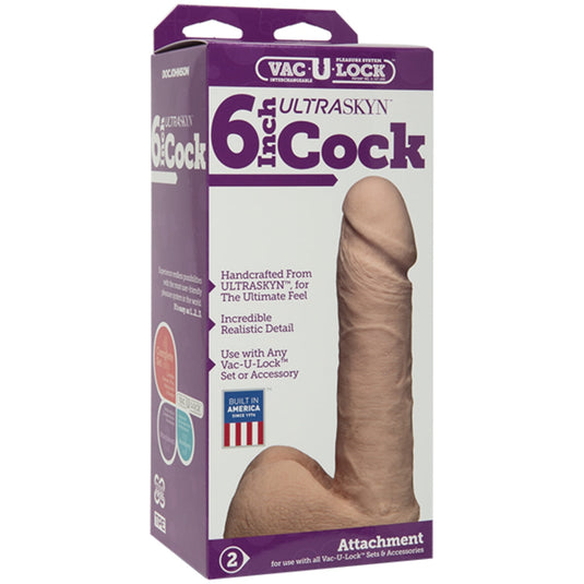 Vac-U-Lock Ultraskyn Dildo Pink 6 Inch