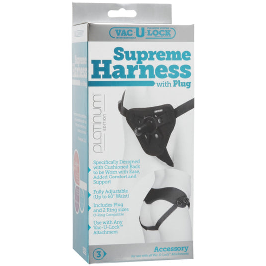 Vac-U-Lock Platinum Supreme Harness With Plug Black