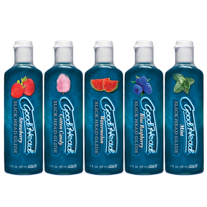 Load image into Gallery viewer, GoodHead Slick Head Glide Water Based Flavoured Lube 5 Pack 1oz

