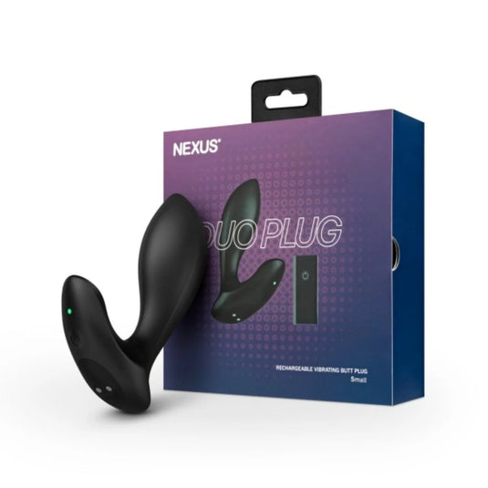 Nexus Duo Rechargeable Remote Control Vibrating Butt Plug Black Small