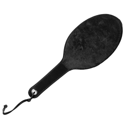 Strict Leather Round Fur Lined Paddle Black