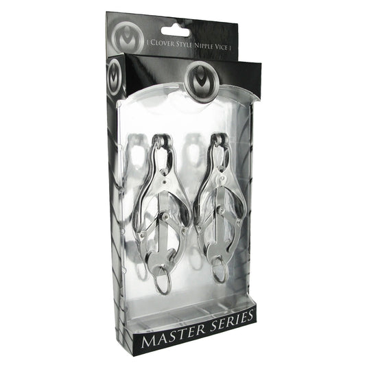 Master Series Ringed Monarch Clover Style Nipple Vices Silver