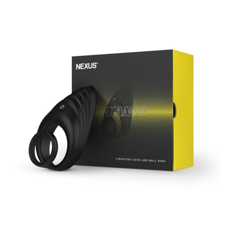 Load image into Gallery viewer, Nexus Enhance Vibrating Cock &amp; Ball Ring Black
