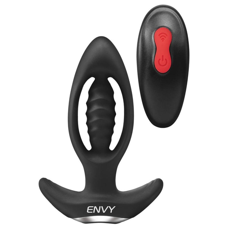 Load image into Gallery viewer, Envy Enticer Expander Vibrating Butt Plug With Remote Control Black
