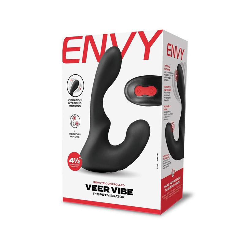Load image into Gallery viewer, Envy Veer Prostate Vibe P-Spot Vibrator With Remote Control Black
