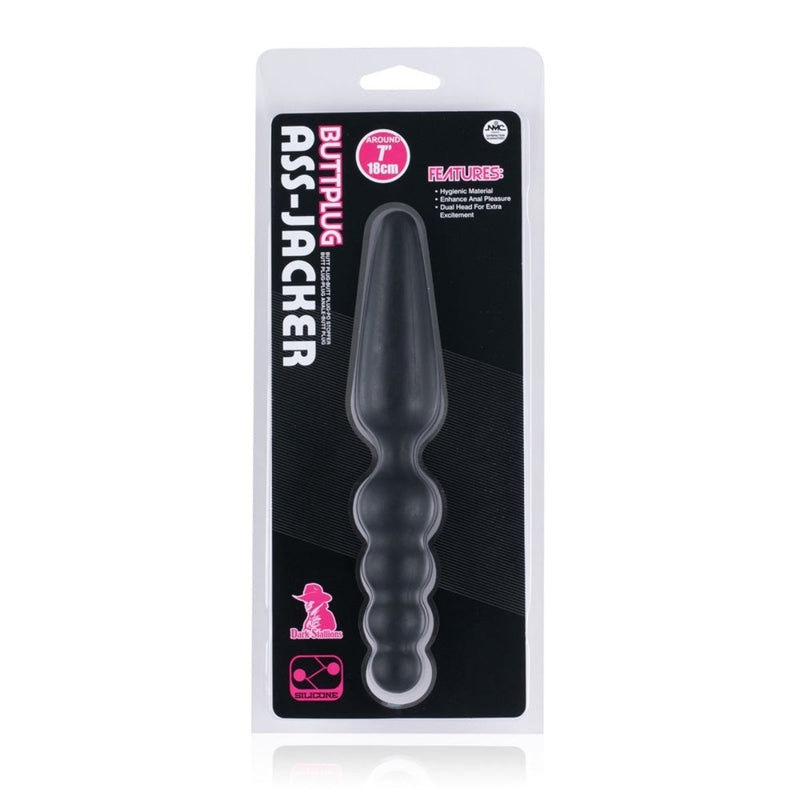 Load image into Gallery viewer, Nanma Dark Stallions Ass-Jacker Silicone Butt Plug Black 7 Inch
