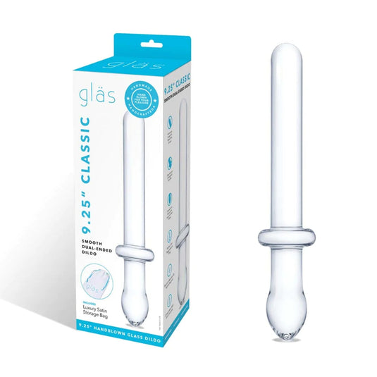 Glas Classic Smooth Dual Ended Dildo Clear 9.25 Inch