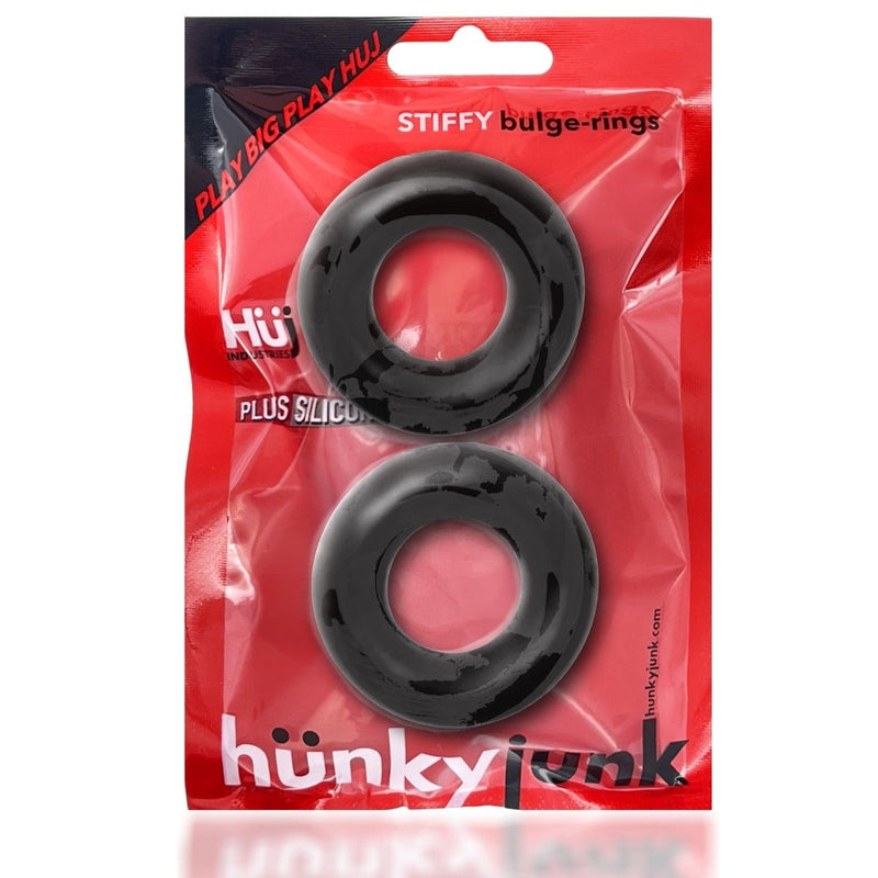 Load image into Gallery viewer, Hunkyjunk Stiffy Bulge Cock Ring 2 Pack Tar Ice
