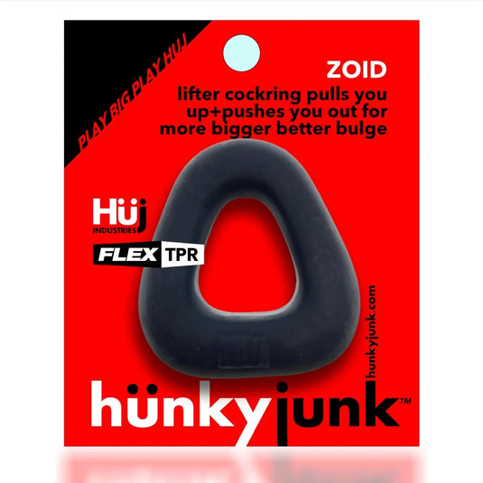 Hunkyjunk Zoid Trapaziod Lifter Cock Ring Tar Ice