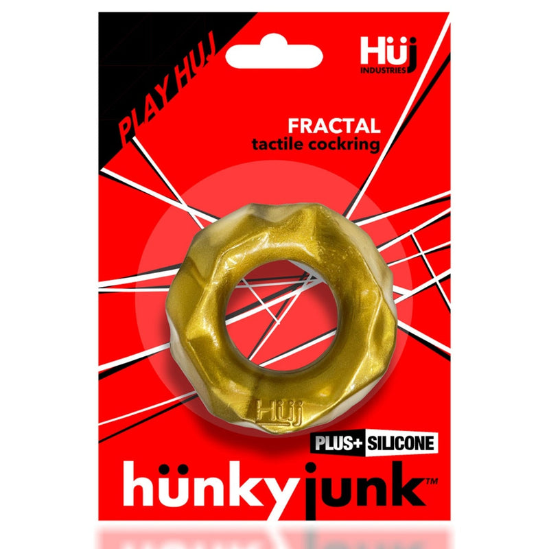 Load image into Gallery viewer, Hunkyjunk Fractal Tactile Silicone Cock Ring Metallic Bronze
