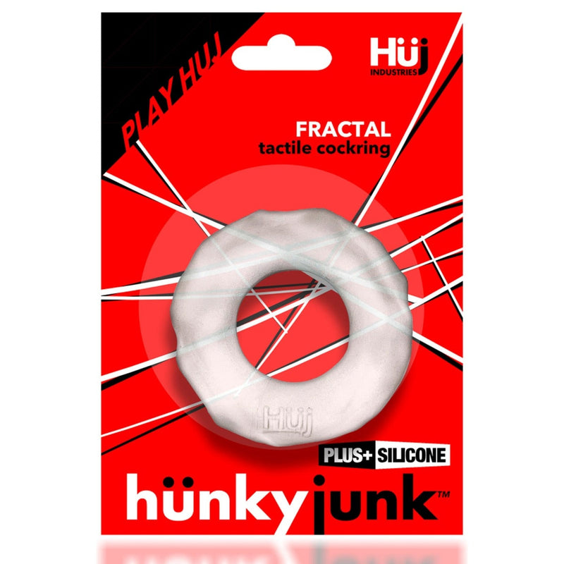 Load image into Gallery viewer, Hunkyjunk Fractal Tactile Silicone Cock Ring Clear Ice
