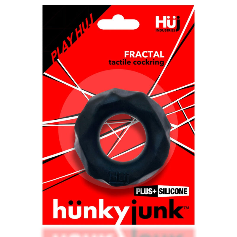 Load image into Gallery viewer, Hunkyjunk Fractal Tactile Silicone Cock Ring Tar Ice

