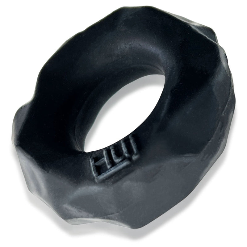 Load image into Gallery viewer, Hunkyjunk Fractal Tactile Silicone Cock Ring Tar Ice
