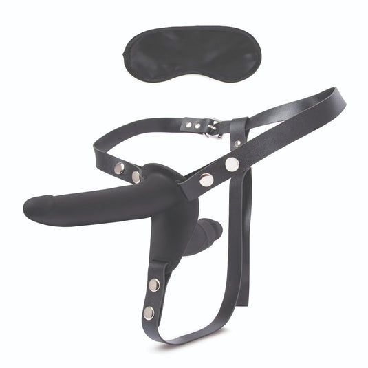 Lux Fetish Silicone Strap-On Harness Dildo Black