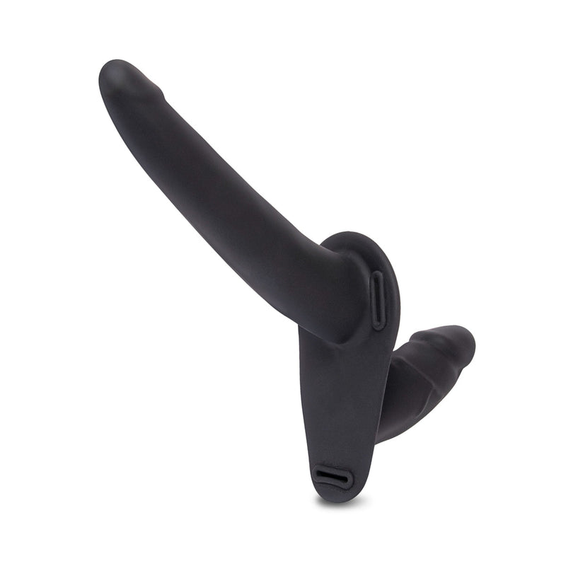 Load image into Gallery viewer, Lux Fetish Silicone Strap-On Harness Dildo Black
