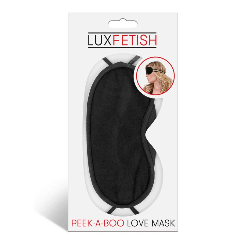 Load image into Gallery viewer, Lux Fetish Peek-A-Boo Love Mask Black
