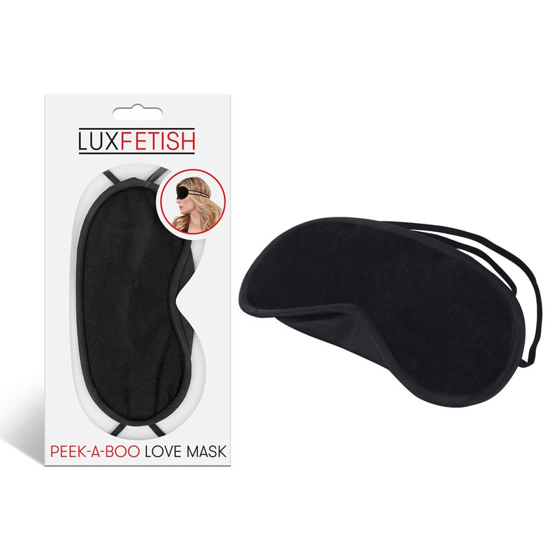 Load image into Gallery viewer, Lux Fetish Peek-A-Boo Love Mask Black
